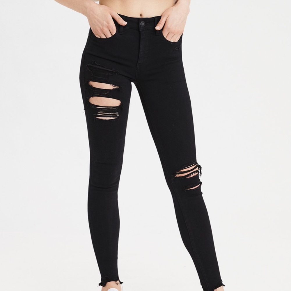 Black rip jeans